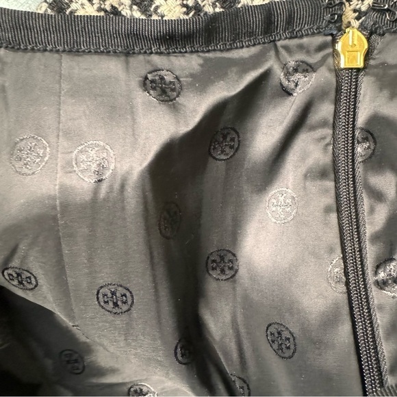 Tory Burch Black & Cream Wool Houndstooth Pencil Skirt Size 2 - Picture 9 of 11